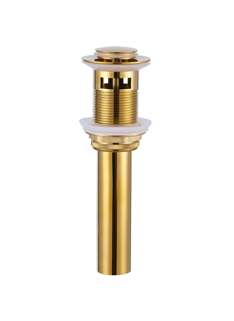 Angle Simple Angle Simple Sink Drain Stopper Brass Bathroom Sink Stopper Replacement Pop Up Drain with Overflow Hole Gold 