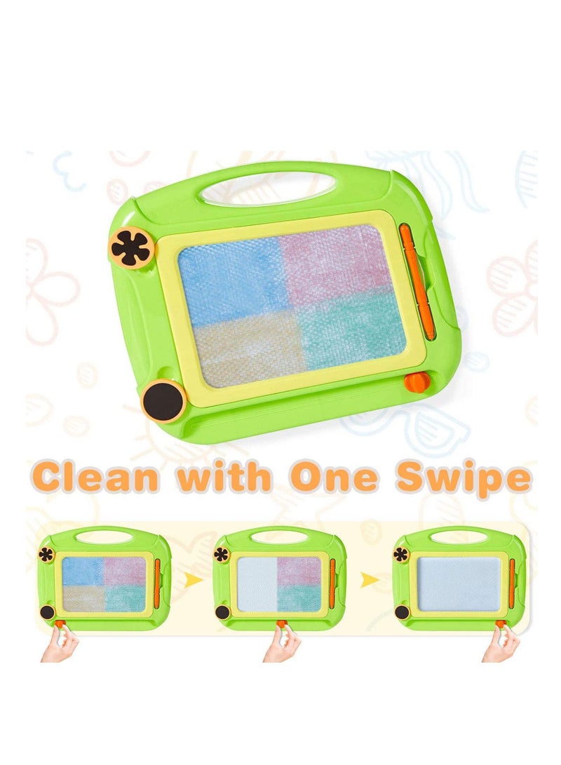 SYOSI لوحة رسم مغناطيسية مع طوابع قلم ملون لوح كتابة ورسم قابل للمسح للأطفال التعليمي ألعاب تعليمية للرسم للأطفال من 1 2 3 4 سنوات، هدية عيد ميلاد (أخضر) - Image 5