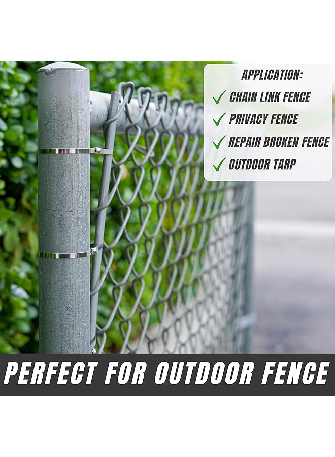 erorex 100Pcs 11.8 Inches Stainless Steel Exhaust Wrap Multi Purpose Locking Cable Metal Zip Ties - Image 3