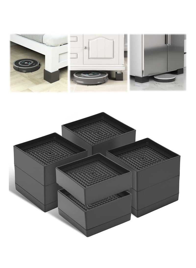 تابيت 4 قطعة أثاث قابل للتعديل سرير عمودي لوحة ، واجب ثقيل الجدول أريكة السرير الإطار ، أريكة الجدول ، أريكة سرير الجدول الساق موسع ( أسود ) - Image 1