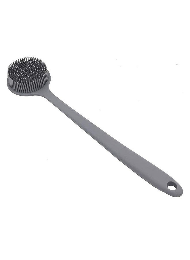 UNIQUE CART Silicone Back Scrubber for Shower Bath Body Brush with Long Handle, BPA-Free, Hypoallergenic, Eco-Friendly (Grey) new - Image 4