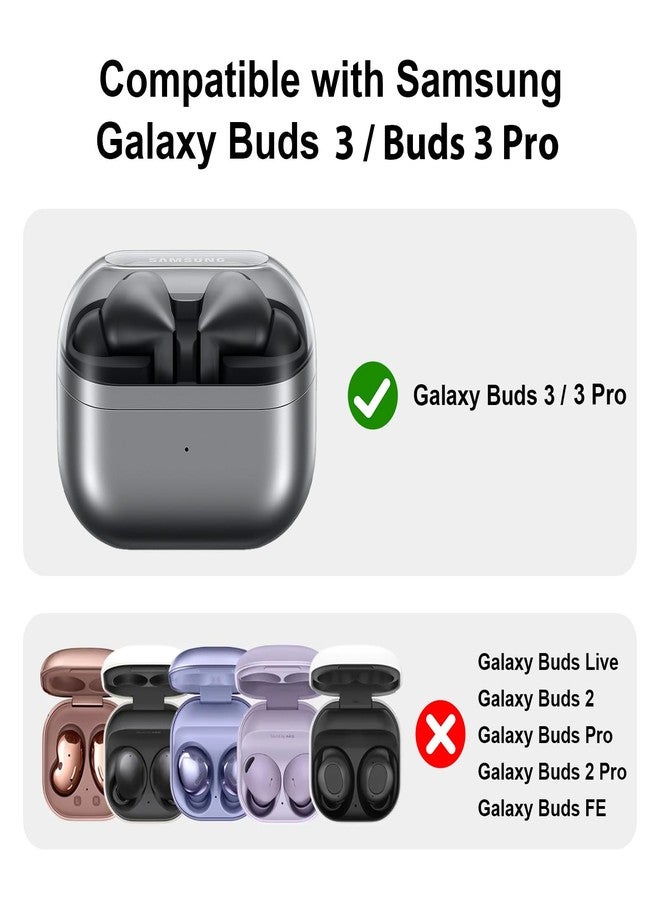 USTIYA Case for Samsung Galaxy Buds 3 / Buds 3 Pro Wireless Headphones Protection Cover Full-Body Soft Silicone with Keychain Headphone Accessories Funda Carcasa (Black) - Image 2