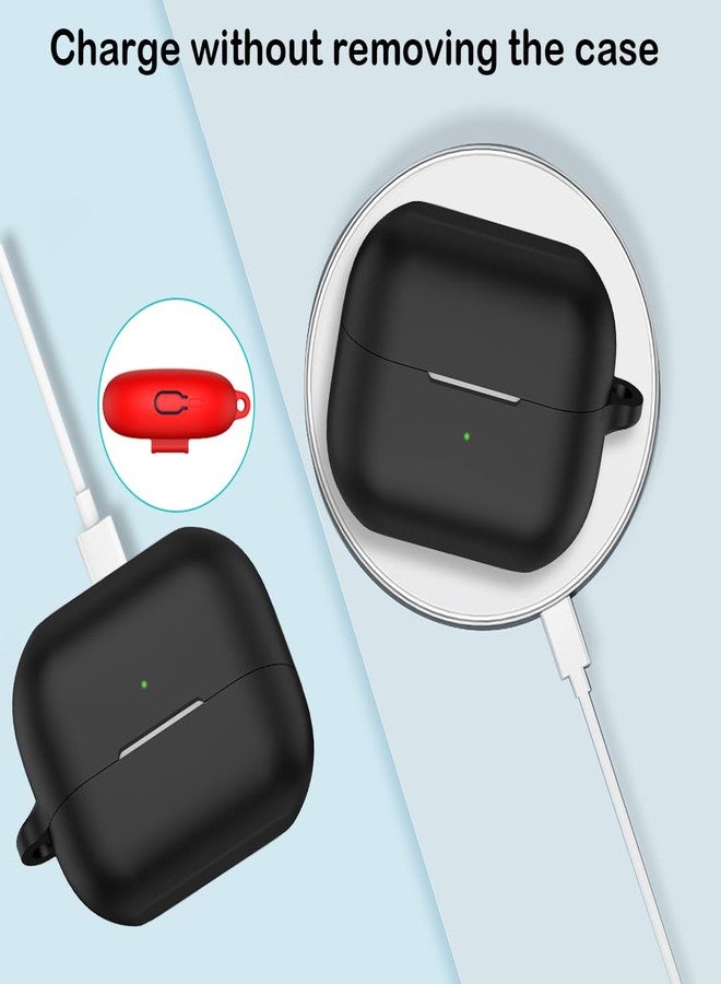 USTIYA Case for Samsung Galaxy Buds 3 / Buds 3 Pro Wireless Headphones Protection Cover Full-Body Soft Silicone with Keychain Headphone Accessories Funda Carcasa (Black) - Image 4