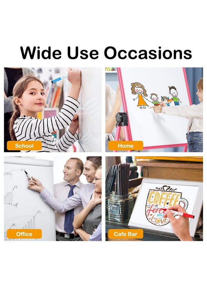 شاتل أرت أقلام سبورة بيضاء مغناطيسية، 20 قطعة من أقلام السبورة البيضاء، طرف رفيع وممحاة، أقلام سبورة بيضاء قابلة للمسح الجاف، للكتابة على السبورة البيضاء، مخطط أسبوعي، زجاج - Image 4