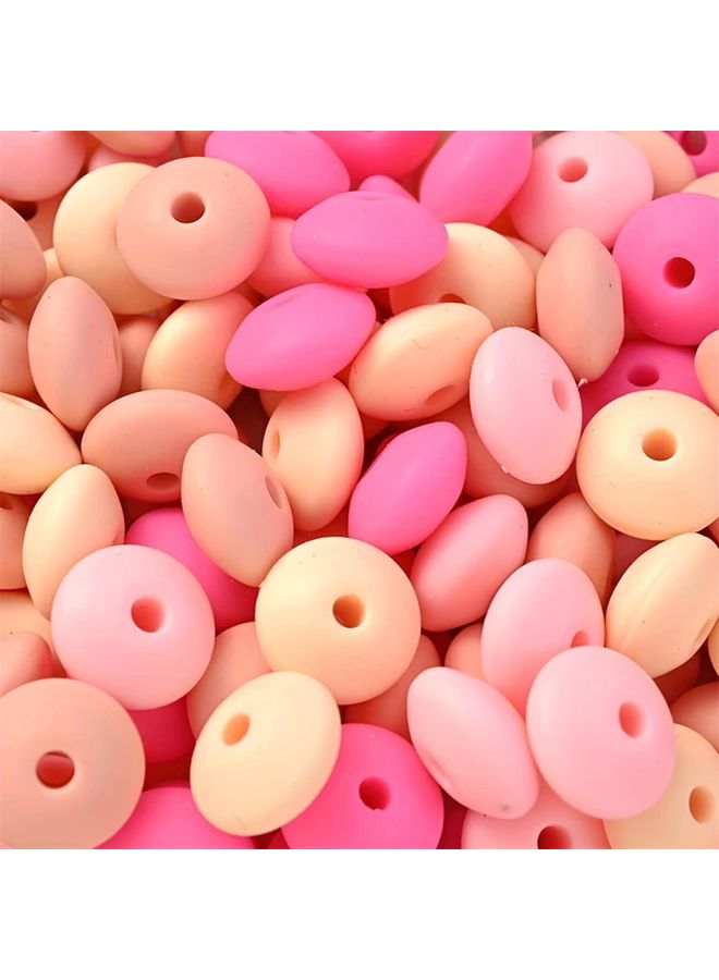 Pink Series 40pcs 6x12mm Flat Silicone Beads For DIY Jewelry Bracelets Necklaces - Image 1