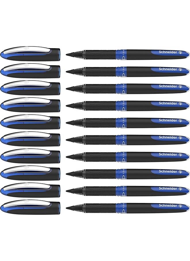 Schneider - 183603 One Sign Tintenroller Dokumentenecht Strichstärke 1 Mm Blau 10Er Pack - Image 1