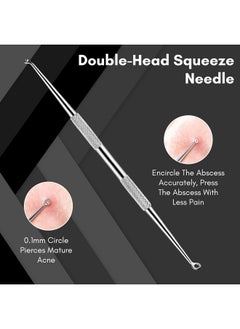 Beaute Secrets Stainless Steel Anti-Slid Handle Blackhead Remover Tools Kit With Case, Pack Of 5 (Silver)  - Image 5