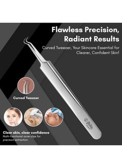 Beaute Secrets Stainless Steel Anti-Slid Handle Blackhead Remover Tools Kit With Case, Pack Of 5 (Silver)  - Image 3