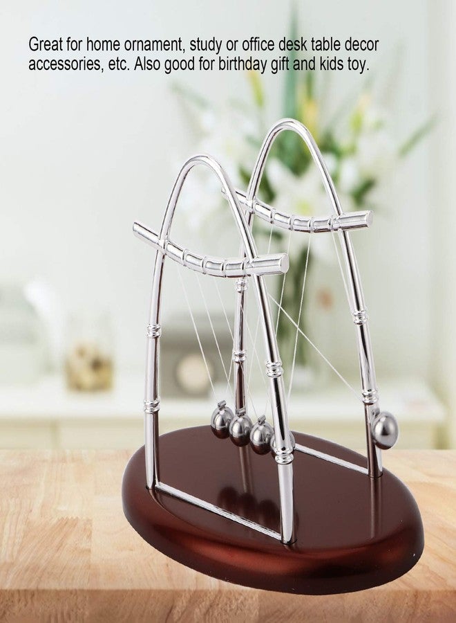 CHEOTIME Newton's Cradle Balance Pendulum, Newton's Cradle Balance Steel Balls Physics Science Pendulum Ornaments Toy Desk - Image 3