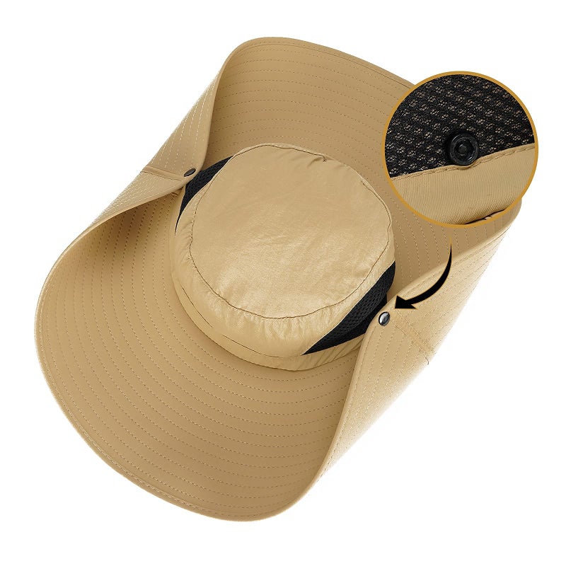 Leotruny Women Super Wide Brim Sun Hat UPF50+ Waterproof Bucket Hat for Fishing, Hiking, Camping (C03-dark Gray) - Image 5