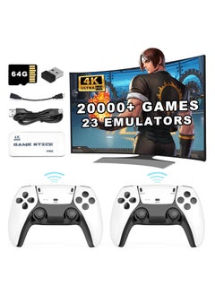 M15 20000+ Games Wireless Retro Game Stick, Vintage Game Stick HD Output System Built-in 23 Emulators Plug and Play Video Game Consoles with 2.4G Wireless Controllers,64GB TF Card for All Ages