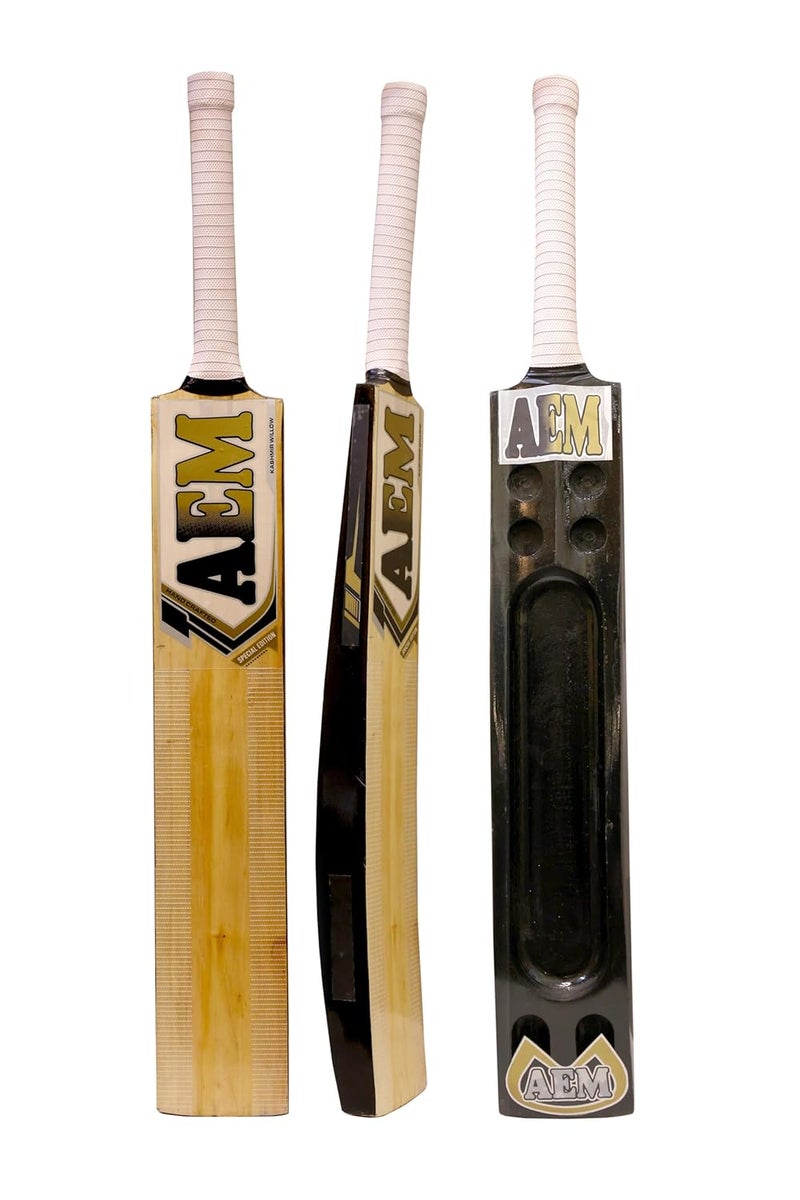 AEM Black Painted Scoop Design Kashmir Willow Cricket Bat (Size : 35 | Double Blade) - Image 5