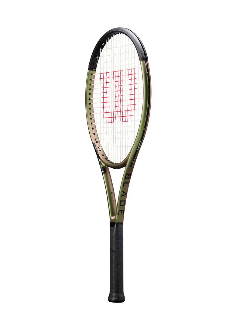 Wilson - Blade 100L V8 Tennis Racket, 16x19, Adults, Intermediate/ Advanced - Green/ Bronze/ Black - Image 1