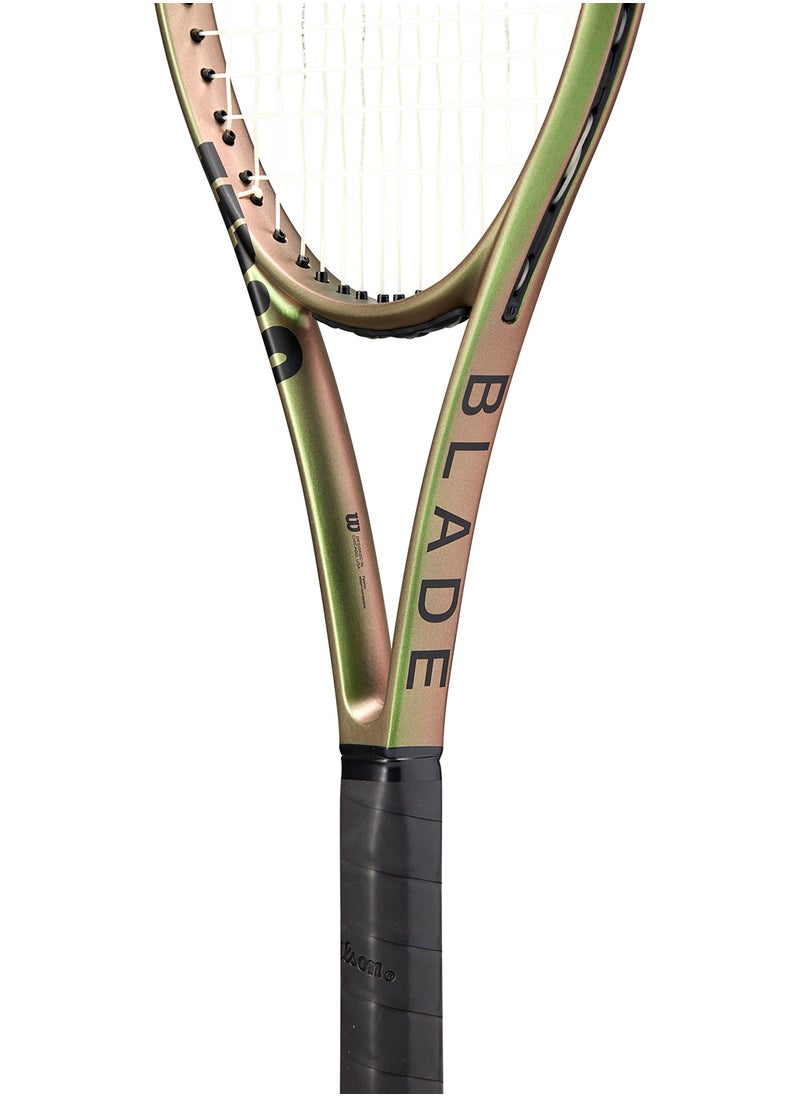 Wilson - Blade 100L V8 Tennis Racket, 16x19, Adults, Intermediate/ Advanced - Green/ Bronze/ Black - Image 1