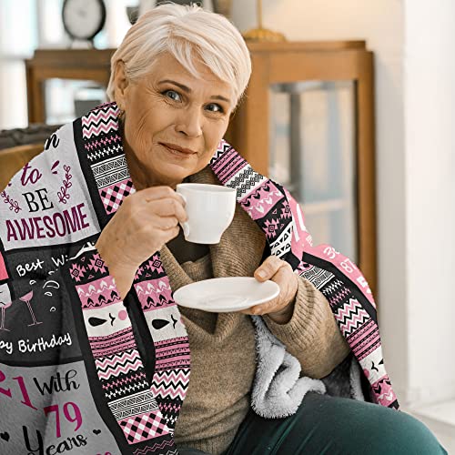 Ivivis 100th Birthday Gifts for Women Blanket 60”x50”, 100th Birthday Party Supplies Decorations, Happy 100th Birthday Gifts for 100 Year Old Woman, 1926 Gifts for 100th Birthday Women Mom Grandma - Image 4