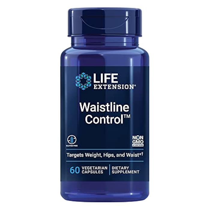 Life Extension Waistline Control™, S. indicus, Mangosteen, Meratrim®, Healthy Weight, Waistline, Non-GMO, Gluten Free, Vegetarian, 60 Capsules - Image 1