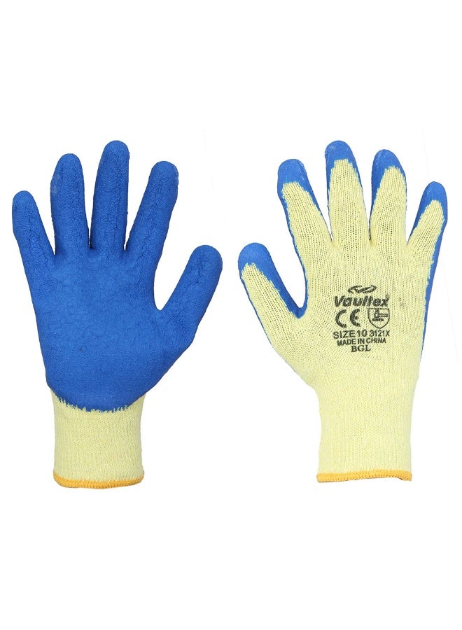 Vaultex Vaultex BGL Latex Coated Gloves Blue & Yellow Size XL, 12 Pair/Pack  - Image 3