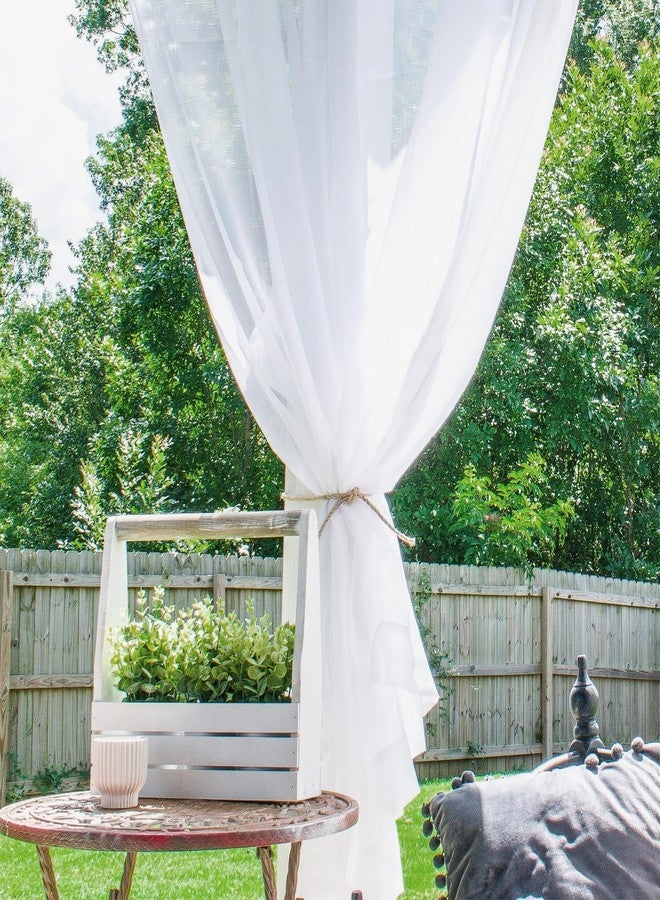 Awnmeow Outdoor Sheer Curtains for Patio Waterproof, 2 Panels Rod Pocket Indoor/Outdoor Voile White Sheer Curtain for Pergola, Porch, Cabana and Gazebo，52 x 84 Inch - Image 4