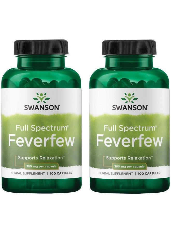 Swanson Feverfew 380 Milligrams 100 Capsules (2 Pack)