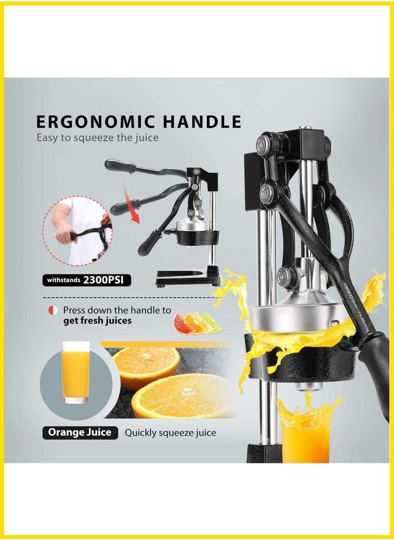Toshionics - Professional Manual Metal Hand Citrus Juicer Lemon Squeezer With Lever Lime Orange Pomegranate Grapefruit Fresh Healthy Large Juice Presser Extractor Machine For Commercial And Household - Image 1