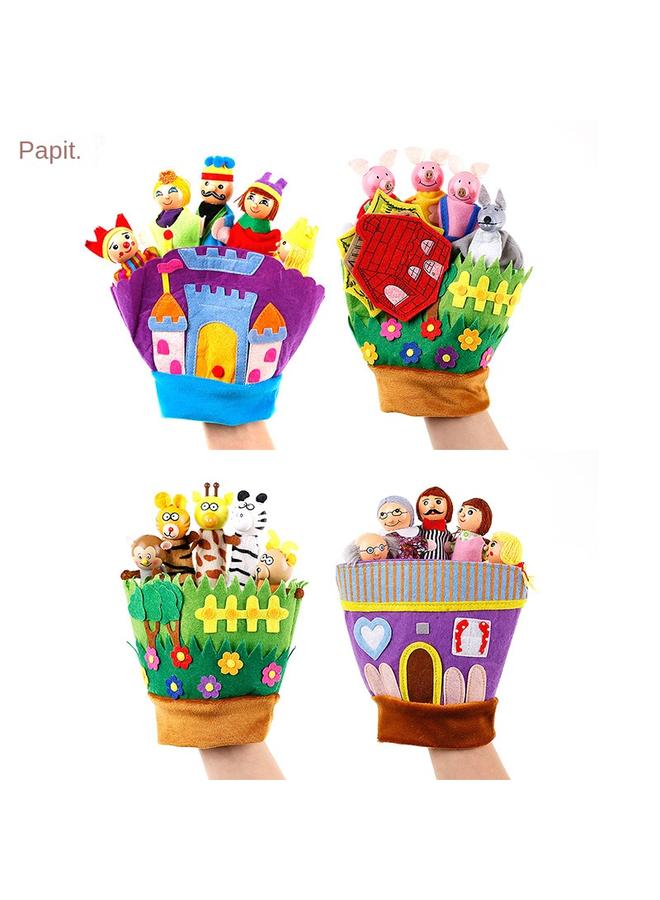 Bluejw Cross-border Plush Doll Five-finger Gloves Toy Forest Animal Fairy Tale Prince Princess Wooden Hand Doll Shake Voice - Image 2