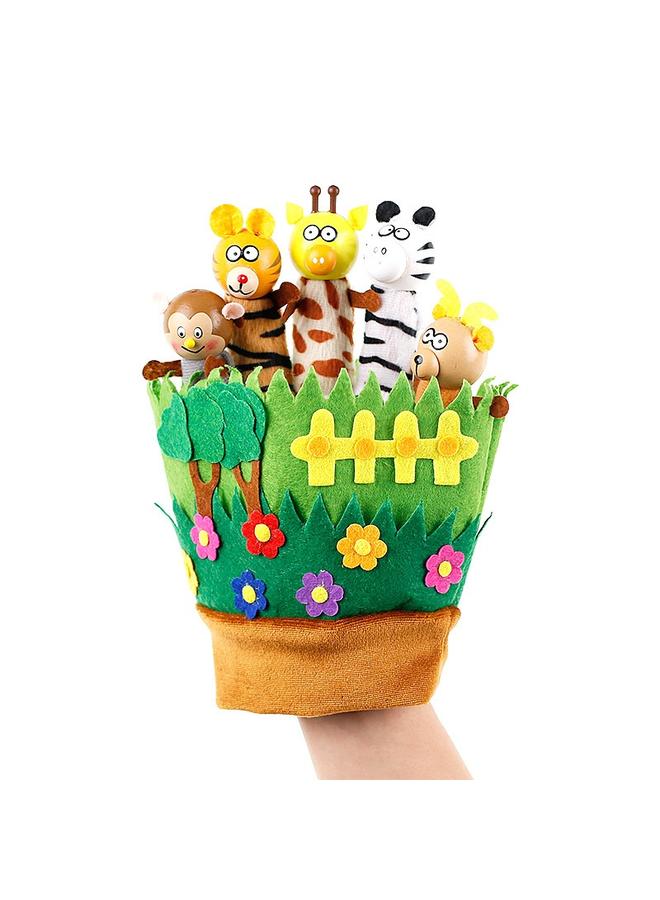 Bluejw Cross-border Plush Doll Five-finger Gloves Toy Forest Animal Fairy Tale Prince Princess Wooden Hand Doll Shake Voice - Image 5