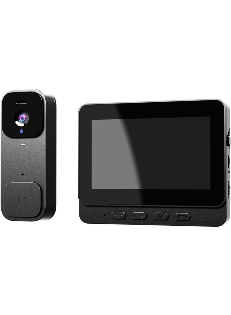 BlueFire Smart Video Doorbell with Display Wireless Doorbell Camera 4.3 Inch HD Video Monitor Two Way Intercom Black - Image 3