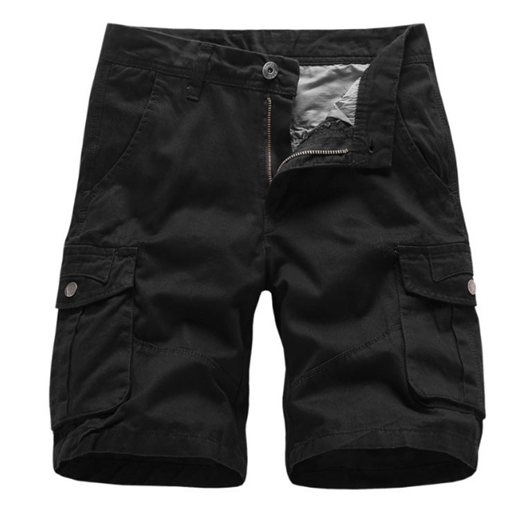 Summer Mens Pants Workwear Short Pants Mens Loose Sports Pants Mens Cross-border Pants Multi-pocket Casual Pants Black  - Image 1
