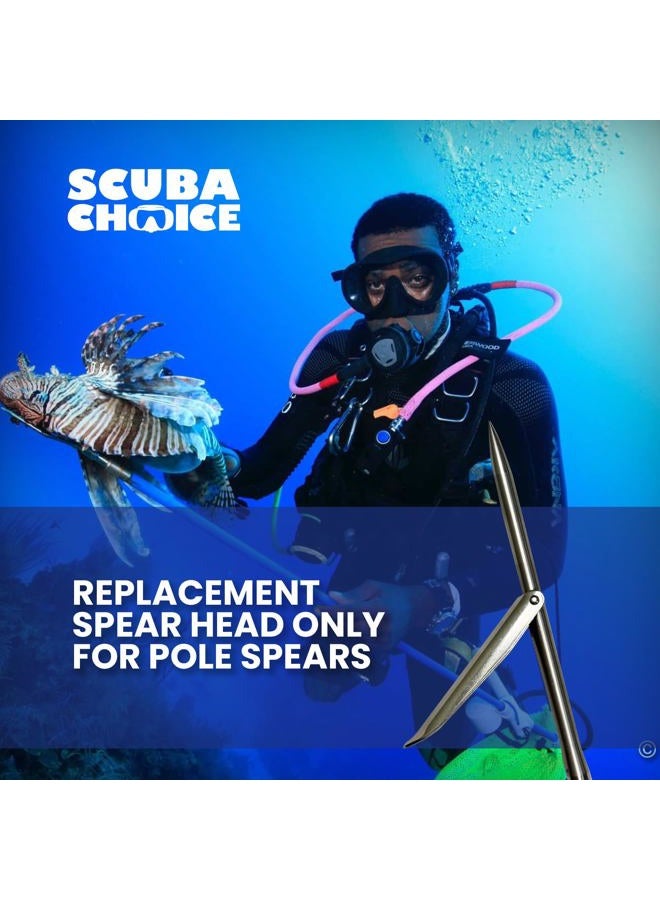 Scuba Choice 12" Stainless Steel Pole Spear Tip 8mm Female Single Barb Head – Durable Replacement Spearfishing Tip for Cold Water & Ice Fishing (Thread Diameter: 14.2mm, line: 1.25mm) - Image 2