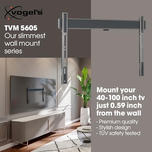 Vogel's Vogels TVM 5605 Extremely Flat TV wall Bracket for 40100 inch TVs Max 220 lbs TV Bracket max VESA 600x400 Universally Compatible Distance to the wall only 059 inch - Image 3