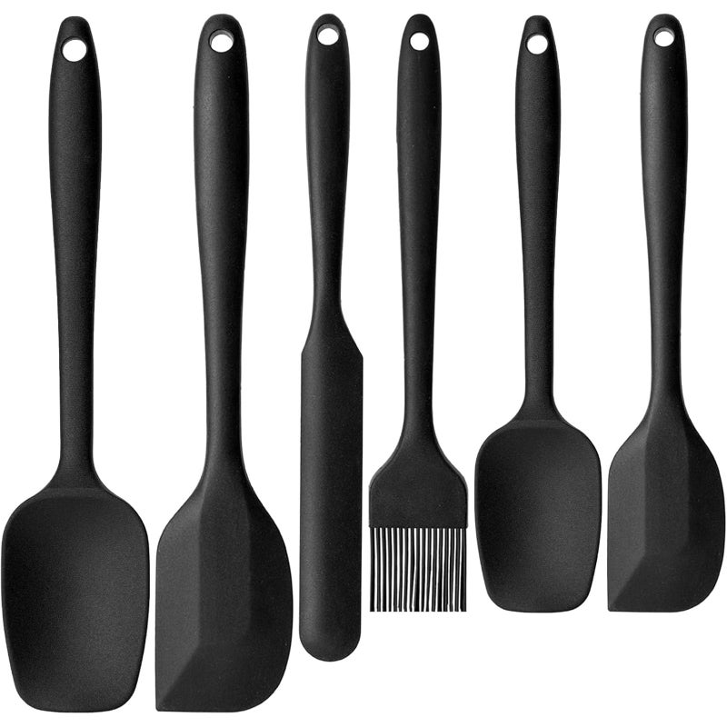 HANSGO Silicone Spatula Set, 6 PCS Food Grade Kitchen Utensils with Silicone Brush, 480Â°F Heat Resistant Non Stick Rubber Spatula for Scraping, Cake Baking, Cooking, Mixing, Dishwasher Safe - Image 1