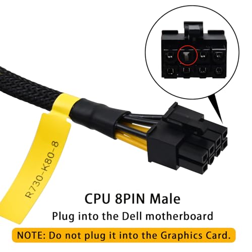 COMeap GPU Power Cable for Dell PowerEdge R720 720XD R730, 15.35-inch, Powering NVIDIA Tesla K80/M40/M60/P40/P100/170hx cmp Graphics Cards, 8 Pin Male to 8 Pin Male PCIe, Black, Sealed Anti-static Bag - Image 2