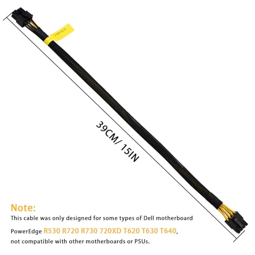 COMeap GPU Power Cable for Dell PowerEdge R720 720XD R730, 15.35-inch, Powering NVIDIA Tesla K80/M40/M60/P40/P100/170hx cmp Graphics Cards, 8 Pin Male to 8 Pin Male PCIe, Black, Sealed Anti-static Bag - Image 4