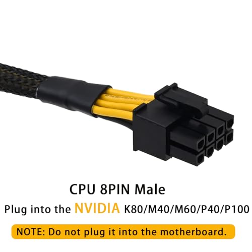 COMeap GPU Power Cable for Dell PowerEdge R720 720XD R730, 15.35-inch, Powering NVIDIA Tesla K80/M40/M60/P40/P100/170hx cmp Graphics Cards, 8 Pin Male to 8 Pin Male PCIe, Black, Sealed Anti-static Bag - Image 3