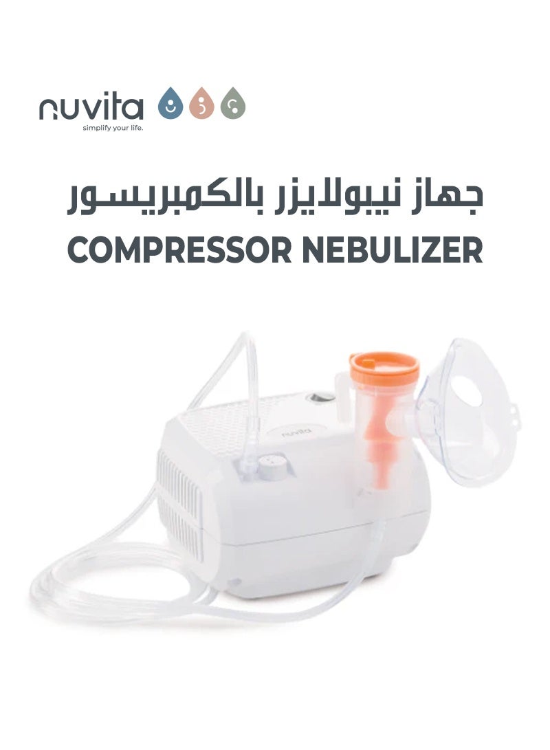 Nuvita Piston Aerosol Device | Effective Respiratory Therapy for Adults & Children | Nebulizes All Medicines | Adjustable Flow | Quiet & Fast | Includes Masks, Mouthpiece, and Accessories - Image 1