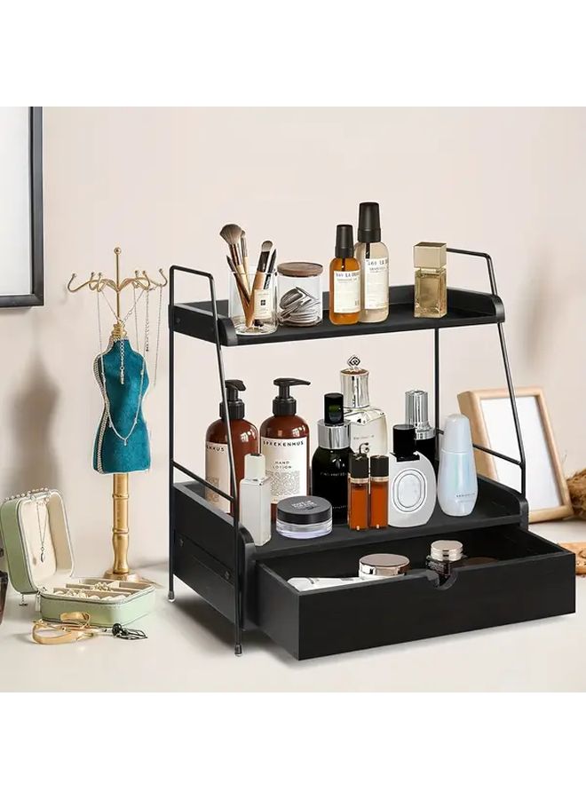 Brown Coffee Bar Accessories And Organizer Countertop Coffee Station Organizer Kitchen Counter Shelf For Cup Lid Holder Storage - Image 4
