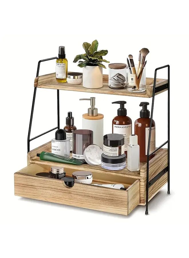 Brown Coffee Bar Accessories And Organizer Countertop Coffee Station Organizer Kitchen Counter Shelf For Cup Lid Holder Storage - Image 5