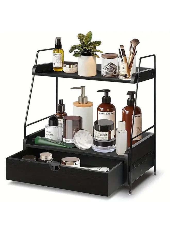 Brown Coffee Bar Accessories And Organizer Countertop Coffee Station Organizer Kitchen Counter Shelf For Cup Lid Holder Storage - Image 2