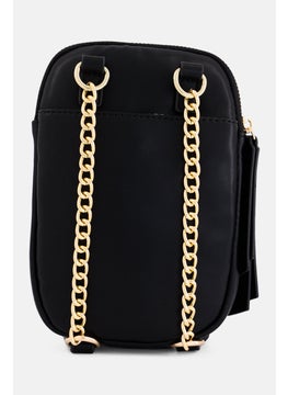 Moda Luxe Women Solid Cross Body Bag 20 L x 14 H x 4 W cm, Black  - Image 3