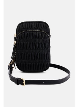 Moda Luxe Women Solid Cross Body Bag 20 L x 14 H x 4 W cm, Black  - Image 2