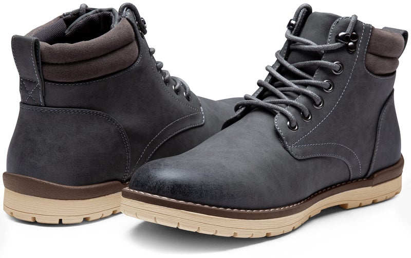 Vostey Men's Hiking Boots Waterproof Casual Chukka Boots for Men(BMY670B Grey 12) - Image 4