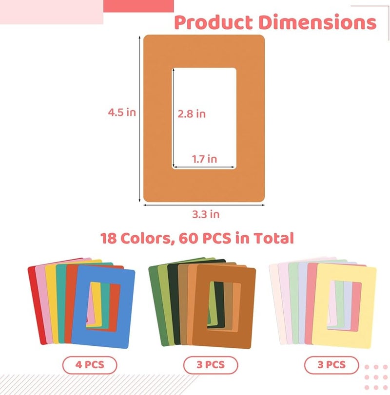 Reusable Magnetic Photo Frames 60 Pcs Multicolor 4.5 X 3.3 In For Refrigerator Whiteboard Cabinet - Image 5