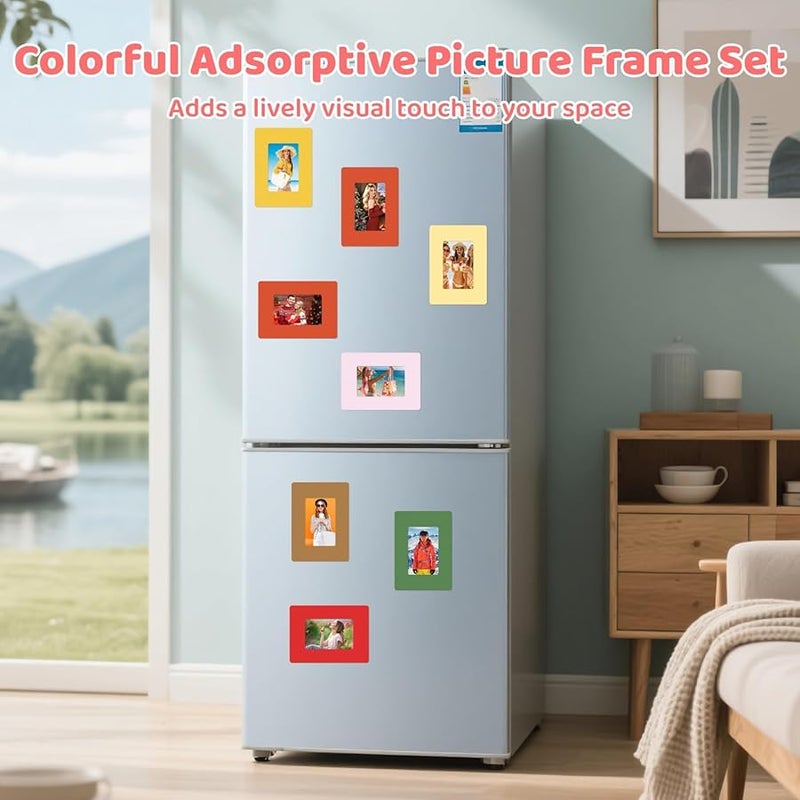 Reusable Magnetic Photo Frames 60 Pcs Multicolor 4.5 X 3.3 In For Refrigerator Whiteboard Cabinet - Image 4