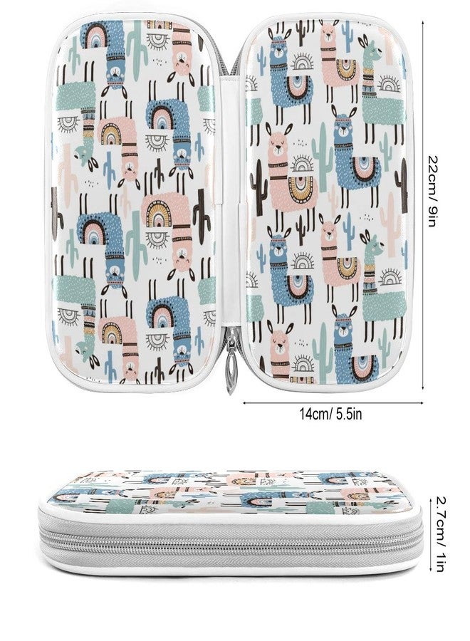 ZZKKO Animal Llama Pencil Bag Case Zipper Pencil Holder Organizer Stationary Pen Bag Cosmetic Makeup Bag Pouch Purse for School Office Supplies - Image 2