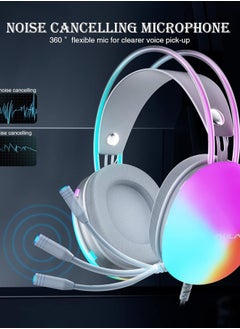 AULA S505 Gaming Headset with Mic for PC,Wired Gaming Headphone,RGB Rainbow Backlit,Virtual 7.1 Surround Sound, 50mm Driver, Soft Memory Earmuffs, Wired Laptop Desktop Computer Headset, Green  - Image 3