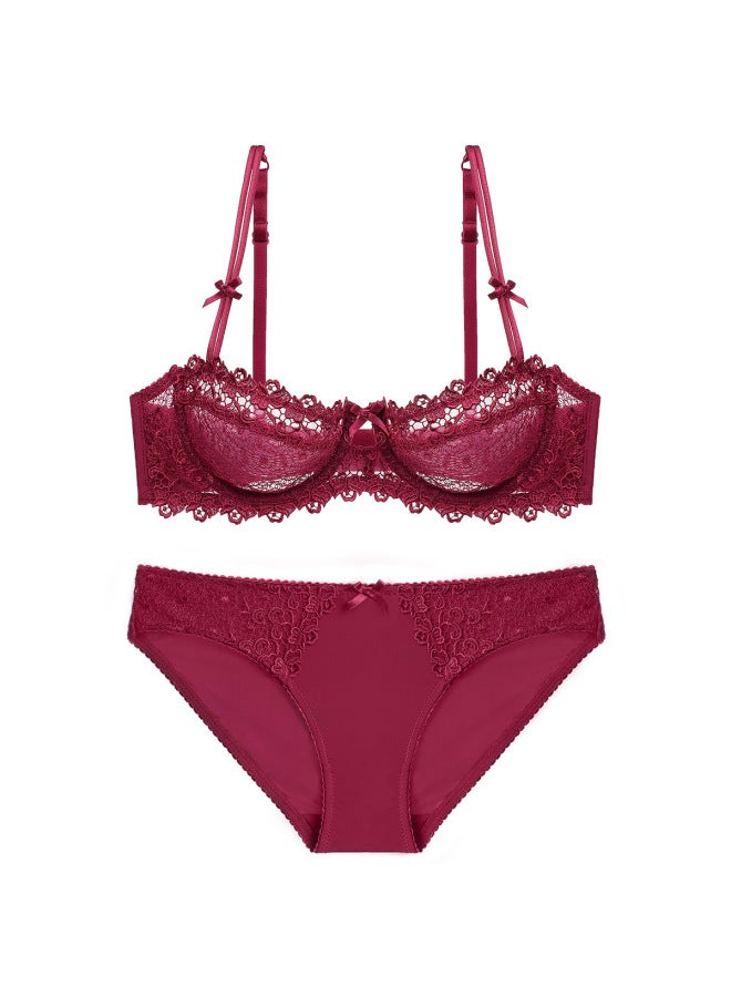 Lace Comfortable Thin Transparent Bra Women's Lingerie Bra Set 9166