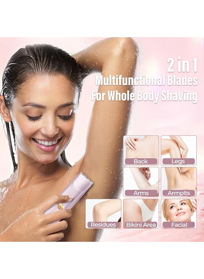 Purple Womens Electric Razor Dual Head Bikini Trimmer USB Quick Charge Long Lasting Lithium - Image 2