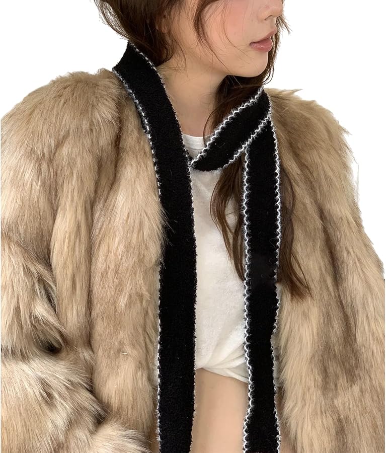 Unisex Soft Narrow Long Ribbon Scarf With Hook Sewn Fringes For Fall Winter - Image 2