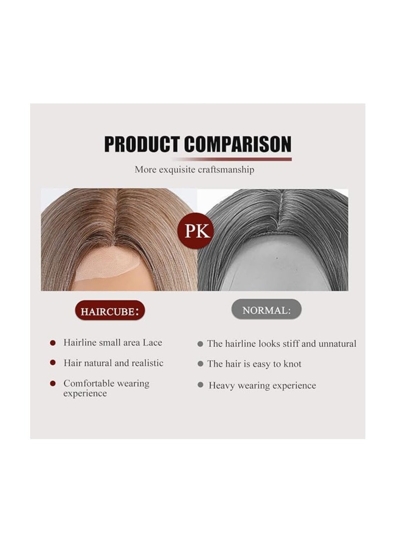 Wigs for Women Dark Brown Hair Straight Bob Wig Hand-Tied Heat Resistant Hairline Shoulder Length Natural Middle Part (12inch) - pzsku/Z1A191A8D8616F26E087AZ/45/_/1721034295/3539e88a-da47-413e-b9e7-14e86c51d0a2