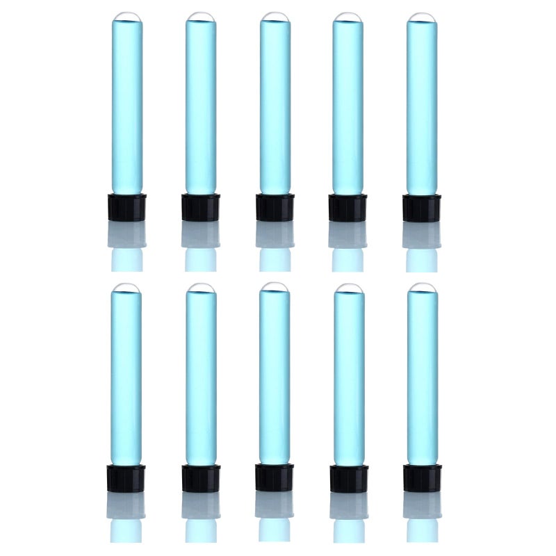 13x100mm Glass Test Tubes with Black Screw Caps, 8ml Boro Glass Test Tubes for Scientific Experiments, Candy Storage, Party and Home Decorations, Plant Propagation and Holiday Gifts, HUAOU, Pack of 10